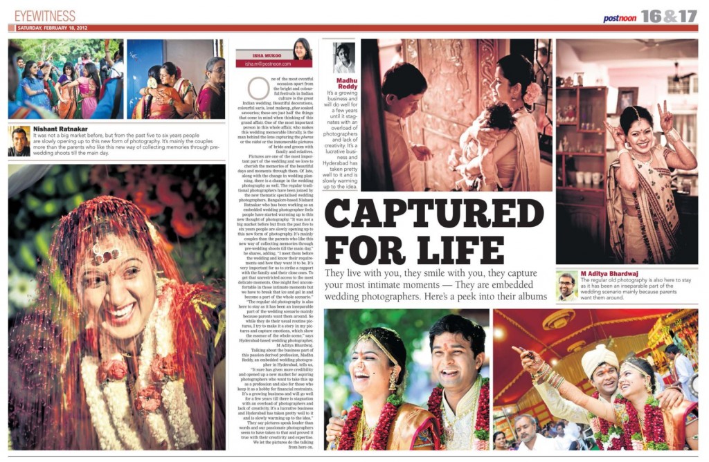 Captured For Life : Article in Postnoon that showcased my Embedded Wedding Photography